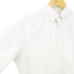 Maison Kitsuné 近年モデル シャツ オックスフォード ボタンダウン 長袖 ストライプ ロゴ フォックス刺繍 39 M 青