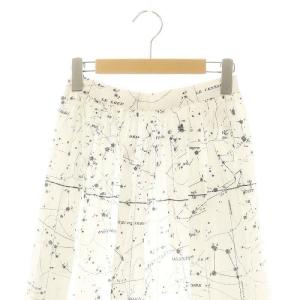 Christian Dior Zodiac 星座柄 ギャザースカート I38 ホワイト ブラック 151J79A3701