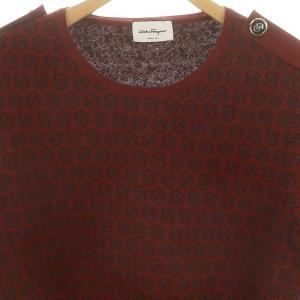 Salvatore Ferragamo 半袖ニット ガンチーニ柄 レッド
