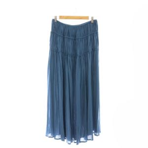 ティアードロングスカート 38 ブルー
