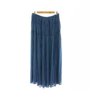 JIL SANDER ティアードロングスカート 38 ブルー