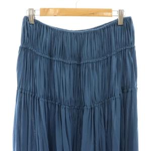 JIL SANDER ティアードロングスカート 38 ブルー