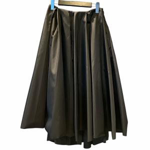 22SS Re-Nylon フレアロングスカート  38 ブラック 21Y931