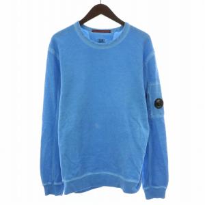 スウェット トレーナー 長袖 クルーネック USED加工 XL 青 ブルー /BB