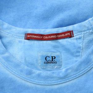 C.P. COMPANY スウェット トレーナー 長袖 クルーネック USED加工 XL 青 ブルー /BB