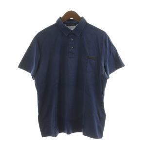 ポロシャツ 半袖 ロゴ 胸ポケット XL 紺 ネイビー ACU1 2019 4794 /IR GY18