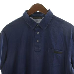 PRADA ポロシャツ 半袖 ロゴ 胸ポケット XL 紺 ネイビー ACU1 2019 4794 /IR GY18