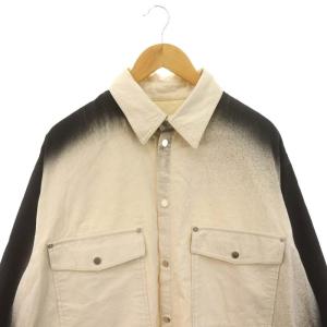 HERON PRESTON ペイントジャケット XL エクリュ ブラック