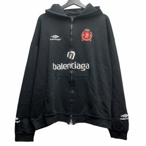 BALENCIAGA FREE刺繍 クラッシュ加工フーディ 22ss BALENCIAGA 【値下げ】BALENCIAGA 22SS FREE 刺繍クラッシュ加工
