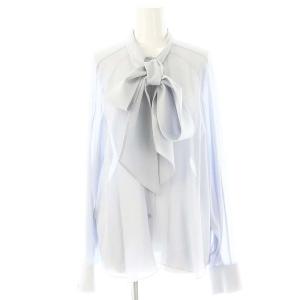 シルクブラウス 38 ライトブルー