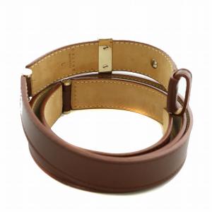 CELINE ベルト レザー ロゴ ゴールド金具 L 茶色 ブラウン /XZ GY18