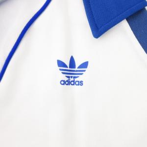 adidas タグ付き ヴィンテージ 80s ゲームシャツ プルオーバー トレフォイル スリーストライプ 長袖 L 白