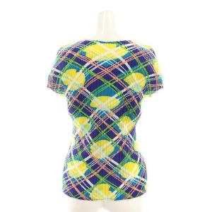PLEATS PLEASE ISSEY MIYAKE 総柄カットソー 半袖 プリーツ 3 マルチカラー /DO OS