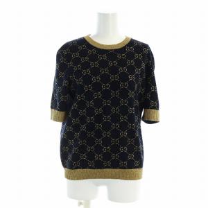 GGコットンラメ ファブリック トップス L ネイビー