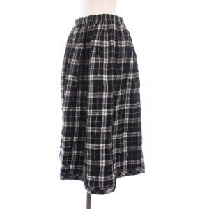 TAO COMME des GARCONS AD2023 フレアスカート チェック M ブラック TL-S008