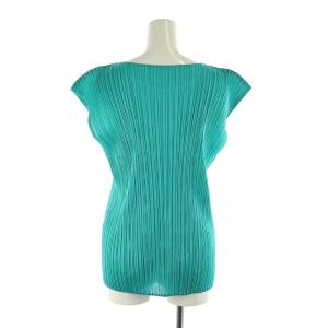 PLEATS PLEASE ISSEY MIYAKE 24SS SODA POP ノースリーブブラウス プリーツ エメラルドグリーン PP41JK521