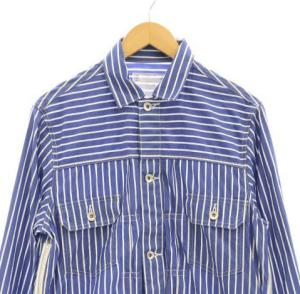 sacai ストライプ柄ジャケット 1 ブルー 21-02493