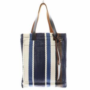 トートバッグ ハンドバッグ ショルダーバッグ ストライプ柄 紺 ネイビー 白 ホワイト /AN2