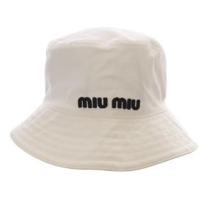 22年 ロゴ バケットハット コットン L ホワイト 5HC196