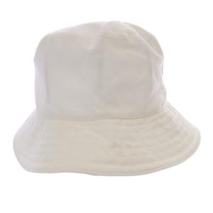 miumiu 22年 ロゴ バケットハット コットン L ホワイト 5HC196