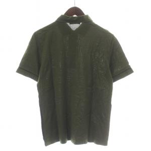 PRADA ポロシャツ 半袖 ハーフボタン サイドライン S カーキ 黒 ブラック /DK GY12 PN