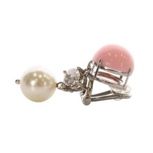 miumiu イヤリング クリスタル フェイクパール ピンク シルバー色 /YO23 OH