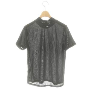 STUSSY 20SS ロゴ刺繍 モックネックTシャツ カットソー 半袖 M 黒 ブラック /MF OS SH