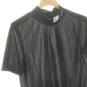 STUSSY 20SS ロゴ刺繍 モックネックTシャツ カットソー 半袖 M 黒 ブラック /MF OS SH