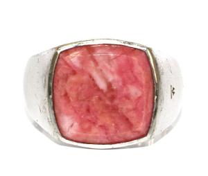 Cushion Pink Rhodonite シグネットリング 925