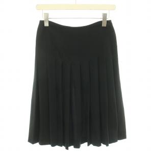 02A スカート プリーツ ココマーク シルク 36 ブラック