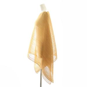 PLEATS PLEASE ISSEY MIYAKE イッセイミヤケ プリーツポンチョ ブラウス シアー キャメル PP64-AD111