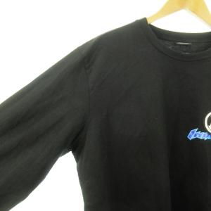 DIESEL Tシャツ ロンT 長袖 プリント ワッペン イーグル 鷲 大きいサイズ XXL 黒 ブラック /AH10