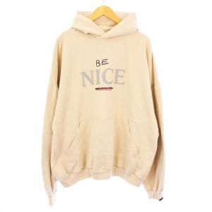 Round Hoodie BE NICE ラウンドフーディ プルオーバー ダメージ加工