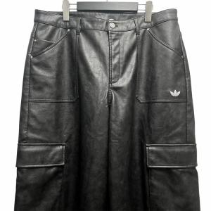 adidas Adilenium シーズン 3 ビンテージ フェイクレザーパンツ 36 ブラック