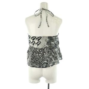 HYSTERIC GLAMOUR 24SS HYS MANDARA柄 チューブトップブラウス プルオーバー 総柄 F 黒 白 ブラック ホワイト