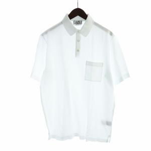 ポロシャツ 鹿の子 L ホワイト