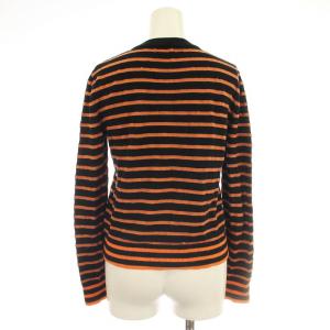 LOEWE ニット S359Y14KAC ボーダー ウール ロゴ セーター 長袖 S オレンジ 黒 /G
