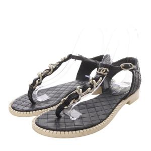 マトラッセ トングサンダル ココマーク チェーン 36C ブラック