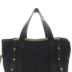 sacai デニム レザートートバッグ ネイビー