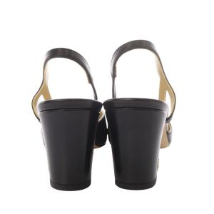 CHANEL スリングバック レザー×グログラン パンプス ココマーク 36C ブラック G31318