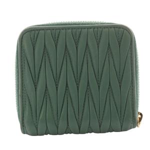 miumiu マテラッセレザー 二つ折り財布 グリーン 5ML5222FPP