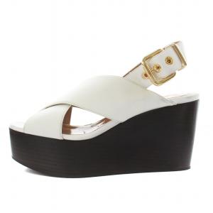 MARNI サンダル ストラップ プラットフォーム 厚底 レザー 37 24.0cm 白 ホワイト /DK PN