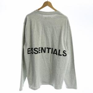 Tシャツ 長袖 ロンT クルーネック バックプリント ロゴ S ヘザーグレー 杢グレー /MW GY18