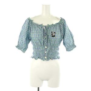 ヒステリックグラマー 24SS RAINBOW PANDA刺繍 シャーリングブラウ