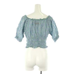 HYSTERIC GLAMOUR ヒステリックグラマー 24SS RAINBOW PANDA刺繍 シャーリングブラウ