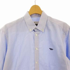 Maison Kitsuné カジュアルシャツ 狐刺繍 長袖 M 水色 ライトブルー CM9C623KIP /EE GY19 MT