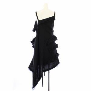 LIMI feu キャミワンピース ロング チュール 切替 アシンメトリー 2 黒 LD-D47-004 /TK