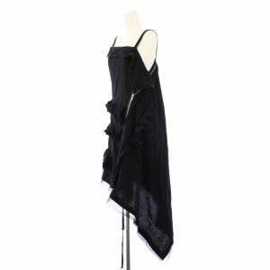 LIMI feu キャミワンピース ロング チュール 切替 アシンメトリー 2 黒 LD-D47-004 /TK