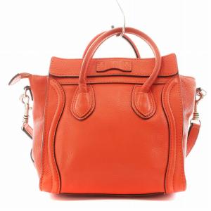 CELINE ラゲージ ナノショッパー 2way レザー レッド