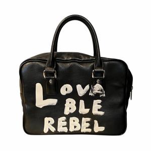 COMME des GARCONS GIRL メッセージ ペイント レザー トートバッグ ブラック NZ-K201